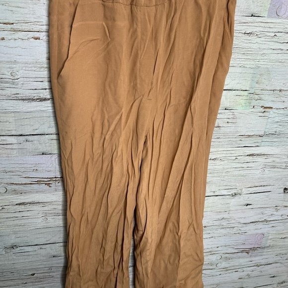 Aritzia Wilfred Marsolais Wide Leg Tan Brown Pants Crop size small - Picture 4 of 10